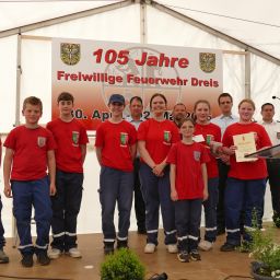 Jugendfeuerwehr Heidweiler im Rahmen der Siegerehrung des Wehrleiterpokals (3. Platz)