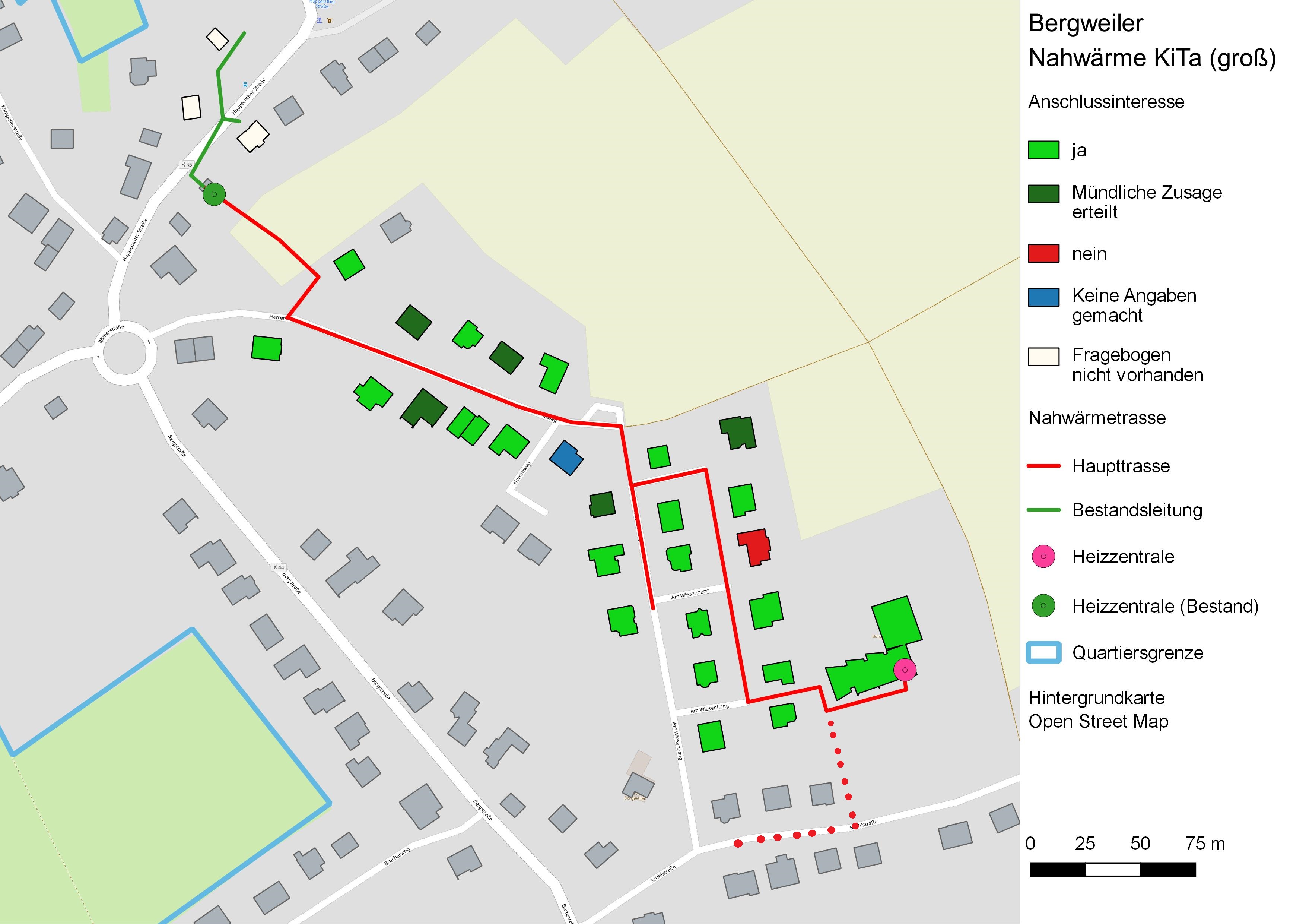 Nahwärmenetzplanung Bergweiler 1. Entwurf